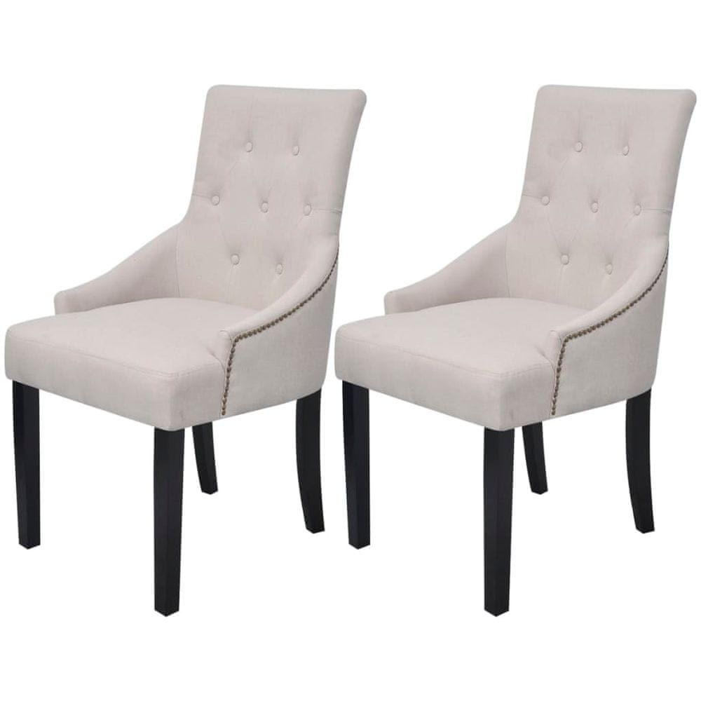 Petromila vidaXL Jedálenské stoličky 2 ks, krémovo sivé, látka